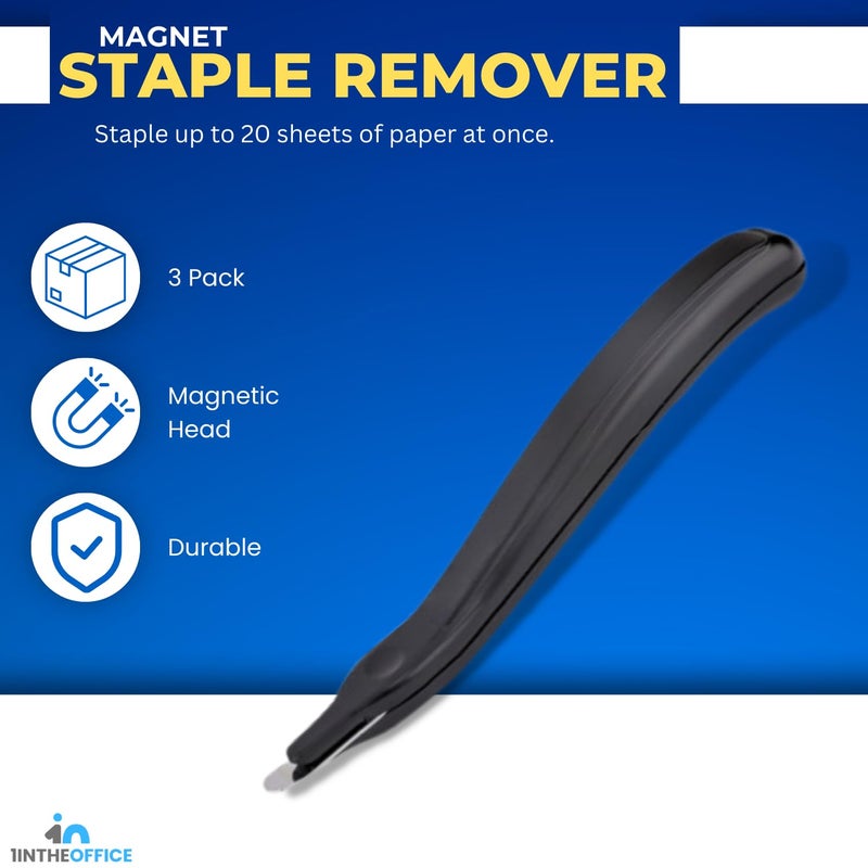 1InTheOffice Staple Remover Tool, Magnetic Staple Remover Stick, Easy Staple Puller Stick, "3 Pack " - Image 2